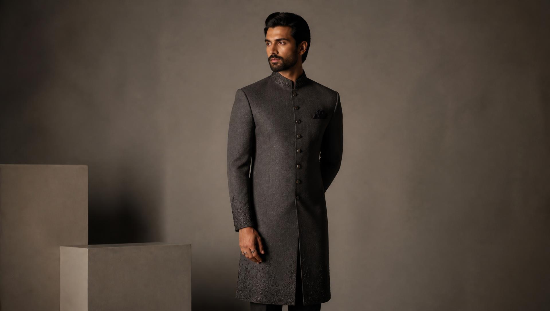 Hand-Embroidered Sherwani